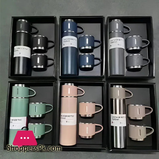 Vacuum Flask Bottle & Cup Stainless Steel Vacuum Flask Set (random Color)
