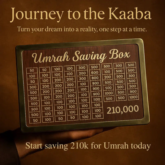 Umrah Saving Box – Best Quality Umrah Saving Box – Umrah Saving Box, Wooden Money Box For Umrah – 210,000