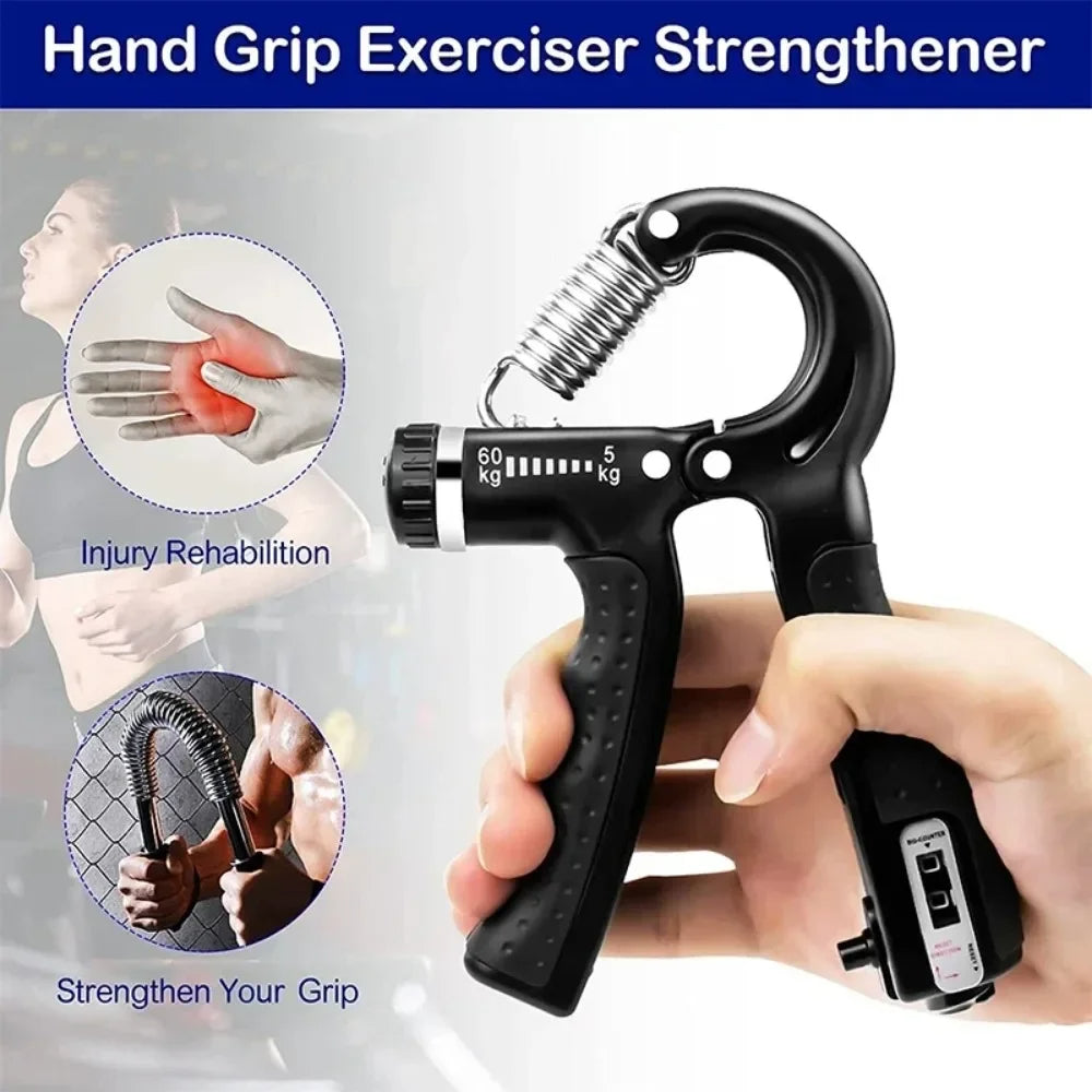 Adjustable Hand Grip Power Exerciser Forearm Wrist Strengthener Gripper With Counter