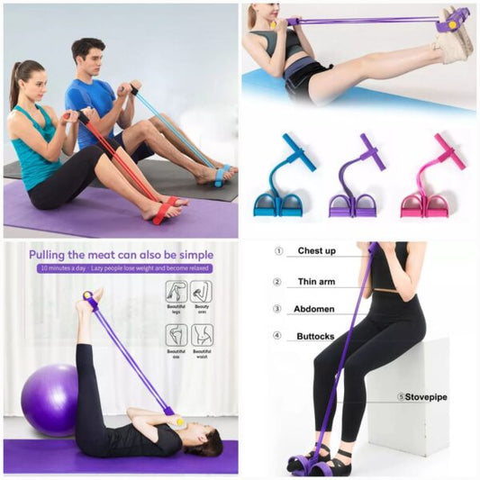 Tummy Trimmer Foot Pedal Resistance Band Elastic Sit-up Pull Rope Yoga Fitness Gym – Elastic Pull Ropes